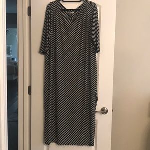 Black and white striped dress